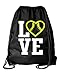 Love Softball Drawstring Bag with Heart Image