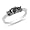 Sterling Silver 1 CT TDW Black and White Diamond Black Rhodium Plated 3 Stone Ring (G-H, I3)