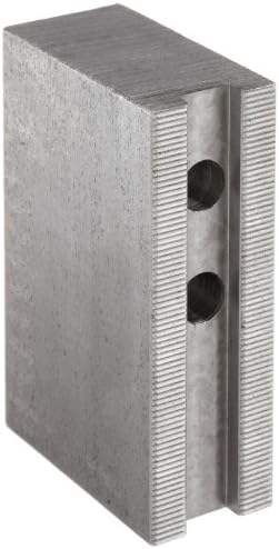 Abbott Workholding Steel 1018 Style P 1.5mm x 60 Degree Square Nosed Serrated Chuck Jaw, 6-1/2" Length, 2-1/2" Width, 3" Height, 55/64" Slot, (Set of 3)