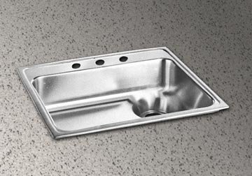 Lustertone Single Bowl Waste-All Sink w/ Disposer Drain on Right Side (25" x 22") - LWR2522R