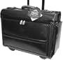 Mancini Black Lawyer/litigation Rolling Leather Briefcase Laptop