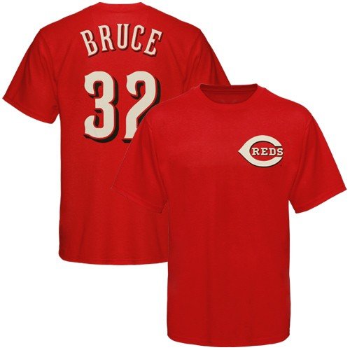 Majestic Cincinnati Reds #32 Jay Bruce Youth Red Player T-shirt (Large)