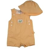 Petit Ami Newborn/Infant/Toddler Boys Smocked Turtle Sunsuit Romper with Hat