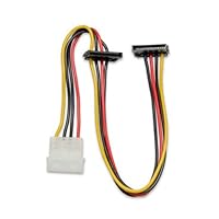 IO Crest SY-CAB40018 12 Molex 4-Pin to 2x 15-Pin Right Angle SATA Power Cable