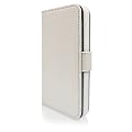 Avanto WALLET STRUCTURE Lederetui Tasche f�r Apple iPhone 4 / 4S - Flipstyle - wei�