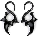 Pair of Black Water Buffalo Horn Hooks - BY34: 14g