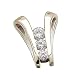 14kt White Gold Past, Present and Future Diamond Pendant