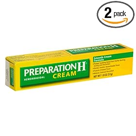 Preparation H Hemorrhoidal Cream, Smooth Cream Formula, 1.8-Ounce Tubes (Pack of 2)