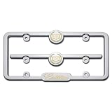 Cruiser Accessories License Plate Frame Emblem Kit 24K Gold & Chrome Cadillac Emblem Kit - Includes 1 Rear License Plate Frame & 1 Front Accent Bar