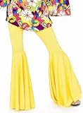 Funny Fashion Yellow Hippie Disco Bell Bottom Halloween Costume Pants