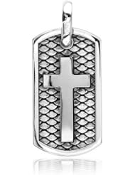 Large Cross Dog Tag with Snake Skin Texture and Black, 1.25" # 4893 in 10k,14k,18k White,Yellow,Rose (Pink) Gold