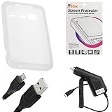 GTMax Clear Soft Rubber Silicone Skin Protector Cover Case + Clear LCD Scre ....