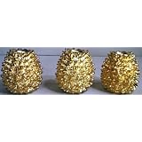*NEW, 3, PINECONE CANDLE HOLDERS, GOLD, PINE CONE HOLDERS, for, TAPERED, CANDLE, RESIN, PINE CONES, is APPROXIMATELY 9