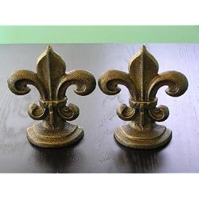 Fleur De Lis Cast Iron Bookends Book Holders Doorstops