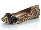 Furry Leopard Satin Bow Ballet Flat Emo
