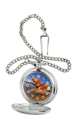 American Kennel Club Men's D1617 Golden Retriever Pocket Watch with Chain