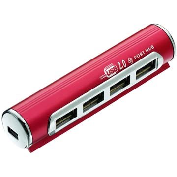Childrens Toyshop  Electronics : TeckNet VH221A Aluminium 4 Port USB 2.0 Hub Hi Speed (Red)