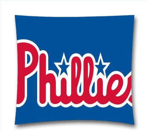 Simple Style Soft Cotton Linen MLB Throw Pillow Case Philadelphia Phillies logo Decor Cushion Covers Square 18x18 Inch 45x45cm