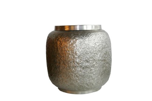 Light and Living The Rick Floral Design Low Stool in Nickel, 16.5 by 16.5 by 16-Inch Light and Living The Rick Floral Design Low Stool in Nickel, 16.5 by 16.5 by 16-Inch