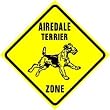 AIREDALE TERRIER LOVERS ZONE sign * dog