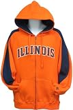 Men`s Illinois Fighting Illini Varsity Full Zip Hooded Fleece Sweatshirt