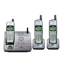 Vtech IA5874 - 5.8 GHz Three Handset Cordless Phone System w  Digital Answering Device,... by VTech
