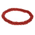 Glass Beads Red Bracelet-Tight Weave "Color Me Fair Bracelet [Tight Weave - Red]"