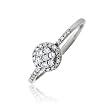 0.21cttw Round Natural White (SI-Clarity GH-Color) Diamonds Promise Ring in 14K White Gold
