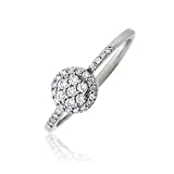 0.21cttw Round Natural White (SI-Clarity GH-Color) Diamonds Promise Ring in 14K White Gold