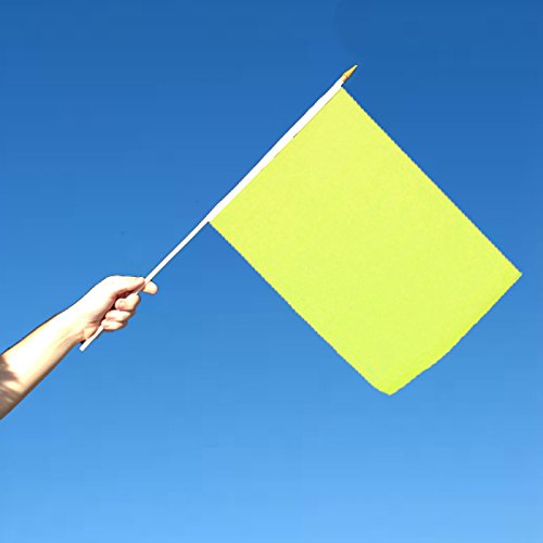 Solid Yellow 12x18in Stick Flag