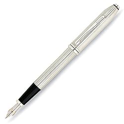 Cross Townsend, Sterling Silver, Fountain Pen, with Two Tone 18 Karat Gold Rhodium Plated Nib Medium (H656-MD)