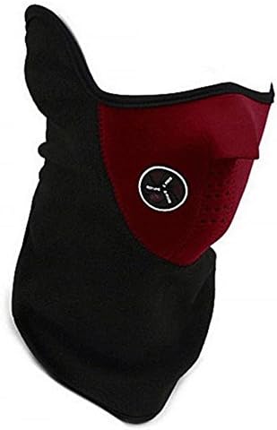 Red Winter Cold Weather Face Mask with Neck Warmer Neoprene Fleece Skiing Snowboard