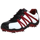 ECCO Men's Casual Cool Ribbon Golf Shoe,Black/White/Brick,41 EU (US Men's 7-7.5 M)