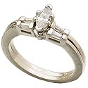 0.16 Ct.T.W. Baguette Cut Diamonds, Platinum. Diamond Wedding Ring Set, Semi-Mount Setting (without Center Stone)