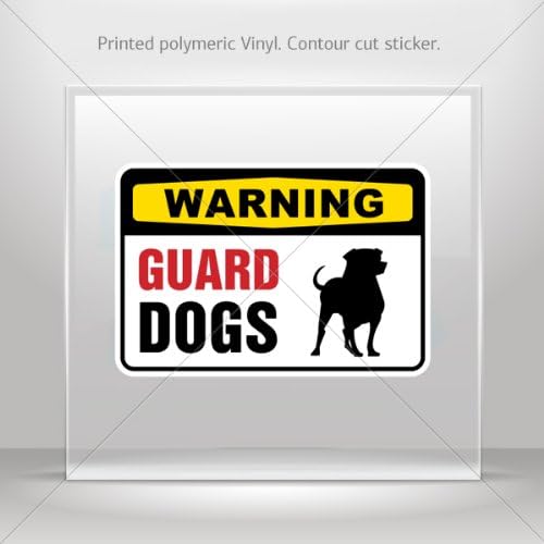 Sticker Decal Warning Guard Dogs On Patrol Sign Vehicle Weatherproof Sports car Helmet 1000 X2X3X
