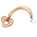 Valentine Heart Shaped Golden Brown Color Murano Glass Pendant with Lace Cord Necklace