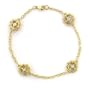 18k Yellow Gold Large Petal Charm Station Bracelet w/ Diamonds (.16ctw, G, VS) by Diana Heimann