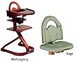 Svan High Chairs from Scandinavian Child with Infant Kit and Cushion, Sage Cushion with Mahogany Wood