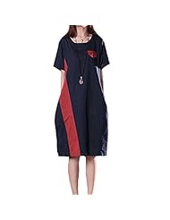 Cotton/Linen Short Sleeves Summer  Dress