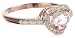 Rose Gold Plated Sterling Silver Morganite and Diamond Ring (0.1 Cttw, G-H Color, I2-I3 Clarity)