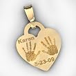 Personalized Heart-Shaped Handprint Medal - w/ Name Date