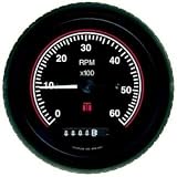 Teleflex Red International Series Gauges High Profile Tachometer/Hourmeter