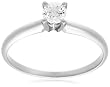 10k Choice of White or Yellow Gold Round Diamond Solitaire Engagement Ring (1/3 ct, J-K Color, I2-I3 Clarity)