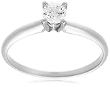 10k Choice of White or Yellow Gold Round Diamond Solitaire Engagement Ring (1/3 ct, J-K Color, I2-I3 Clarity)