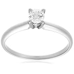 10k Choice of White or Yellow Gold Round Diamond Solitaire Engagement Ring (1/3 ct, J-K Color, I2-I3 Clarity)