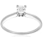 10k White or Yellow Gold Round Diamond Solitaire Engagement Ring (1/3 ct, J-K Color, I2-I3 Clarity)