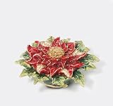 D56 Dept 56 Bejeweled Poinsettia Trinket Box Crystal