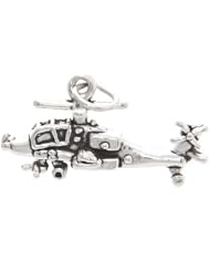 Sterling Silver Three Dimensional Apache Style Helicopter Charm