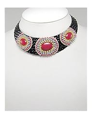 Black Choker Necklace In White Base