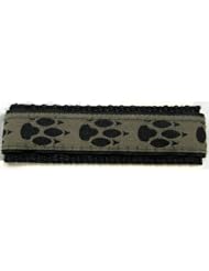 18-20mm Velcro Khaki Black Footprint Sport Divers Watch Band Fits Chums
